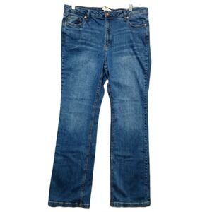 ANNE KLEIN JEANS Womens Size 16 High Rise Bootcut Blue Denim Jeans Stretch